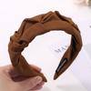 Headband Mulheres Novo Estilo Elegante plissado de abas largas Cor sólida Carimbo de Cabelo Moda Retro Press Hair Estilo Coreano Headband All-match Acessórios de cabelo