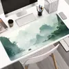 Alfombrilla de ratón con paisaje de tinta, tamaño extragrande con borde de bloqueo de precisión estilo chino para oficina/hogar, alfombrilla antideslizante para escritorio, alfombrilla para escritorio de teclado de computadora