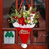 Chapéu de Natal Luminoso Criativo Pingente de Decoração Árvore de Natal Plantas Verdes Artificiais Folhas de Pinheiro Pendurado na Porta Suprimentos de Decoração para Árvore de Natal