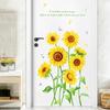 HT94002 novo fresco bonito girassol adesivos de parede quarto porta armário removível adesivos de PVC atacado
