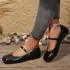 Sapatos Mary Jane Planos Femininos Quadrados Suaves 2026 Nova Coleção Primavera Verão Retrô Marrom Estilo Noturno com Saias Sapatos Mary Jane