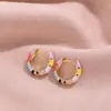 Pendientes de Gota de Aceite Coloridos Personalizados de Moda Europeos y Americanos Pendientes Geométricos Pendientes de Forma de C Modernos y Versátiles