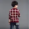 Ropa para Niños Nuevo Suéter Cardigan de Algodón para Niños y Niñas Suéter de Punto a Cuadros de Manga Larga Estilo Coreano en Stock