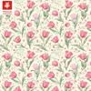 Tecido de Algodão Estampado com Flores de Tulipa, 40 Fios, Estilo Pastoral Doce para Roupas Femininas e Infantis, Tecido para Vestido e Camisa