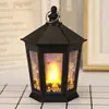 Linterna de Pony Retro LED Navideño Lámpara de Aceite Pequeña Lámpara de Bolso Luz de Noche Decorativa Adornos de Escritorio Decoraciones Navideñas