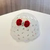 Gorro de Bebé para Verano, Gorro para Fontanela de Recién Nacido, Diseño de Cereza Fresca, Gorro Infantil para Bebés Pequeños, Gorro de Parte Superior Abierta, Banda Protectora para el Cabello