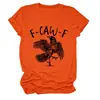 Amazon Ebay Sitio Independiente de Moda Única para Mujer F Caw F Cuello Redondo Manga Corta Camiseta Transfronteriza