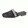 Zapatos Suaves de Tarde Bajo Tacón Punta Hueca Medias Zapatillas Verano Mujer Ropa Exterior 2025 Nuevo Estilo Deslizables Sandalias Francesas