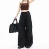 Pantalones Cargo Casuales Sueltos de Streetwear de Nicho para Mujer Caqui Cintura Alta Adelgazantes Nuevos Delgados Pierna Ancha Secado Rápido Pantalones Paracaidistas