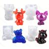 Molde de pegamento de cristal, una variedad de animales geométricos de oso, molde de silicona de conejo de bendición de unicornio tridimensional