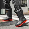 Paquete Moda Zapatos de Lluvia para Hombre Medianos de Suela Gruesa Cómodos Zapatos para Agua Antideslizantes Zapatos de Goma de Cocina para Exterior Combinan con Todo Pesca Zapatos Impermeables