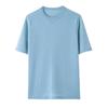 Primavera y Verano 2023 Cuello Redondo para Hombre Color Sólido Base Holgado Casual Negocios Estambre Tejido Cashmere Completo de Media Manga