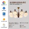 Luminária de teto vintage estilo francês para quarto, redonda de 6 polegadas na cor nogueira para sala de estudo, luminária principal para quarto com proteção para os olhos