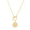 Amazon oferta caliente sello luna y estrella colgante amuleto minimalista collar femenino chapado en cobre oro real