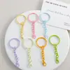 Corrente de chaveiro colorida com conta lagosta acessório de chaveiro DIY brinquedo de metal acessório de pingente para decoração de bolsa