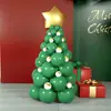 Conjunto de Balões de Natal Transfronteiriço Decoração de Festa de Feriado Arranjo de Atmosfera Conjunto de Corrente de Balões Vermelho, Verde e Dourado