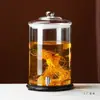 Botella de Vidrio para Vino de Gran Capacidad con Grifo, Tarro de Vino Sellado de Alto Gama de Diámetro Grande, Botella Especial Espesa para Vino de Ginseng y Cuerno