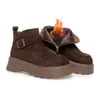 Plataforma de Dropshipping Botas de Nieve de Suela Gruesa, Botas Martin Versátiles, Birkenstocks con Felpa, Botines Cortos Retro Marrones de Invierno para Mujer