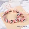 Corona de doble capa flor de muñeca para baile festivo infantil accesorios para sesión fotográfica en la playa juego de pulsera y anillo para la cabeza para novia y dama de honor
