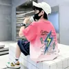 Camiseta de Algodón Puro de Manga Corta para Niños 2026 Nueva Ropa de Verano Camiseta Tie-Dye para Niños Camiseta de Verano con Dibujos Animados de Manga Corta para Niños
