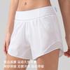 Pantalones de Yoga de Secado Rápido Tres Cuartos para Mujer, Raya Reflectante de Verano, Anti-Exposición, Falso Dos Piezas, Absorbente de Sudor, Alta Elasticidad, Running Deportivo