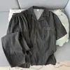 Cardigan Masculino de Algodão Nuvem Fino Listrado para Dormir/Lazer - Venda Quente Verão 2026