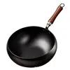 Olla de Vientre Antigua Auténtica Olla de Hierro Antiadherente Zhangqiu Wok Pequeño 24CM Olla de Hierro Pequeña Forjada a Mano Olla para Estofado