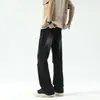 Jeans para Hombre Simples Americanos Negros Pesados Rectos Primavera Tendencia Marca Micro La Gao Street Versátiles Casuales