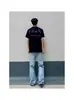 Calça Jeans Lavada Azul Claro com Efeitos de Raio para Homens na Primavera, Outono e Inverno, Calça Americana de Alta Qualidade Bonita, Calça Reta com Corte Afiado