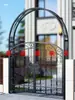 Portão de Pátio Estilo Europeu Arco de Portão Treliça para Flores Trepadeiras ao Ar Livre Jardim Arte em Ferro Arco de Portão Villa Rosa Flores Frescas Estrutura para Trepadeiras