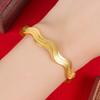Pulsera de onda de oro de 24k chapada al vacío Tailandia Myanmar pulsera corrugada de agua dorada pulsera para regalo de novia