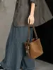 Bolsa Saco de Couro Camurça Retro de Alta Qualidade para o Dia a Dia Bolsa Satchel de Couro Bovino Fosco de Grande Capacidade Bolsa Tote de Ombro para Mulheres