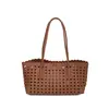 Bolso de hombro tejido para mujer, nuevo modelo de verano, bolso tote de gran capacidad, bolso de mano calado, bolso tipo cesta para madre e hija, bolso de moda para ir al trabajo