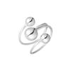 Anillo de plata de ley 925 irregular de tres capas con cuentas redondas para mujer, diseño simple de nicho, estilo de Hong Kong, personalidad, anillo abierto 5421B