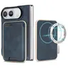 Adecuado para iPhone Duo: Funda de teléfono magnética 2 en 1 con ranuras para tarjetas, carga inalámbrica MagSafe y cubierta protectora de cuero