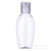 Botella de desinfección de alcohol de 50 ml manos libres, botella conveniente con tapa abatible, botella plana, botella de plástico PET, botella de gel antibacterial
