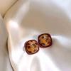 Pendientes Aguja de Plata Amor Geométricos Ojo de Tigre Artificial Vintage Pendientes Maillard Pendientes Lujo Ligero Alto Sentido Venta al por Mayor