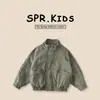 Chaqueta de Otoño para Niños 2026 Estilo Nuevo Chaqueta de Motociclista con Cuello Alto para Niños Pequeños, Elegante Chaqueta de Color Sólido para Otoño