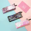 Estojo de lápis novo para estudantes transfronteiriços sereia estojo de lápis de lantejoula bicolor bolsa de lantejoulas DIY bolsa de armazenamento para fones de ouvido e cabo de dados