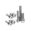 Parafuso Combinado de Três Peças com Cabeça Cilíndrica e Arruela de Pressão Plana, Aço Inoxidável 304, Soquete Hexagonal, M2M4M5