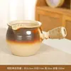 Tetera para Preparar Té para Uso Doméstico, Maceta Cerámica Moderna de Interior para Preparar Té, Tetera Individual para Té de Leche Tostado Yunnan, Tetera con Asa Lateral No Caliente