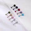 Comercio electrónico transfronterizo europeo y americano más vendido aro para ombligo incrustado con circonita aro para ombligo con rosca interna circonita redonda con forma de corazón joyería para perforación