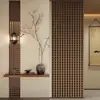 Janela Florada Estilo Chinês com Treliça de Madeira Maciça, Tela Estética de Divisória Estilo Song, Painel de Grade para Hall de Entrada
