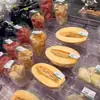 Supermercado Escada Plástica Transparente Tipo Base Falsa Cortina de Vento Tapete de Armário Placa de Exibição de Frutas Adereços de Decoração de Frutas