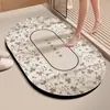 Tapete de chão de banheiro de lama de diatomáceas absorvente antiderrapante tapete de pedal de porta de vaso sanitário resistente ao desgaste resistente à sujeira fácil de cuidar tapete de secagem rápida