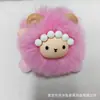 Pingente de pelúcia de lã fofo pequeno chaveiro de carro, novo pingente de pelúcia, pingente de bolsa de pelo sintético de coelho rex