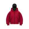 Sudadera con capucha de moda para hombre para primavera y otoño con forro polar, con cremallera, chaqueta con capucha con diseño de capucha de doble capa, cárdigan casual
