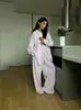 Estilo Europeu e Americano Transfronteiriço Outono Novo Francês Claro Doce Casual Simples Listrado Camisa Top Calça Reta Conjunto