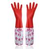 Guantes de Lavar para Mujer Impermeables Duraderos Forrados de Felpa Calientes Cocina Lavar Ropa Plástico Goma Goma Limpieza Tareas del Hogar