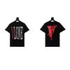 2024 VLONE Camiseta de Manga Corta Serie V Grande Estampado de Estrella V Camiseta de Manga Corta para Parejas Hombres y Mujeres Tendencia High Street Personalizada